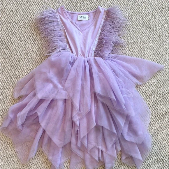 fitted lace wedding dress Lavender Haze Feather Dress, 4 main image 0